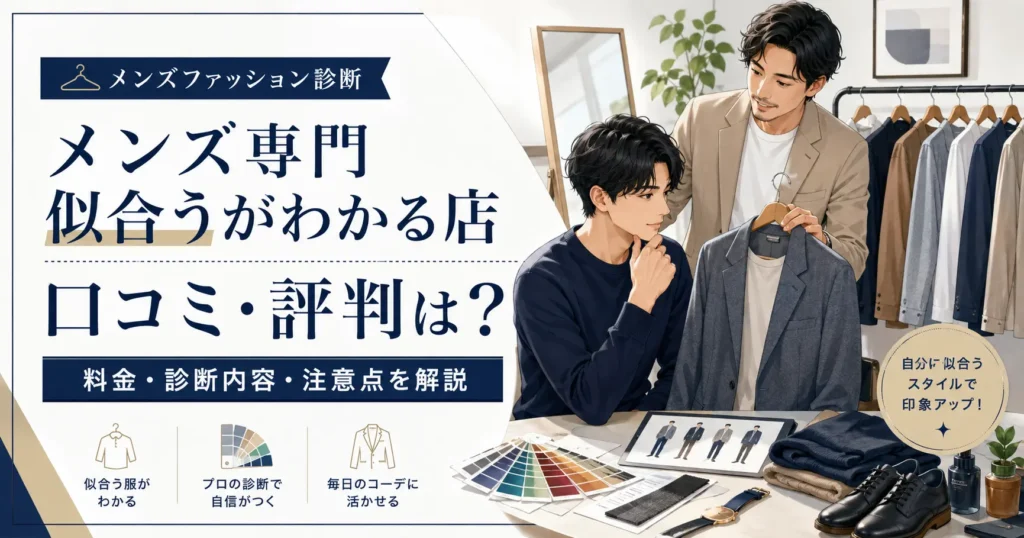 メンズ専門似合うがわかる店の口コミ・評判は？料金・診断内容・注意点を解説